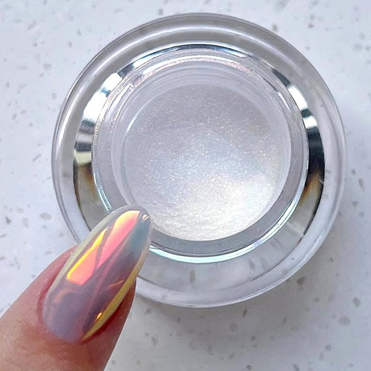 Pretty Diva Sunset Chrome Nail Powder, Memaid Unicorn Aurora iridescent Chrome Nail Powder, Super Glossy Mirror Effect Metallic Nail Chrome Powder Manicure Pigments for Nail Art Glitter (Sunset)