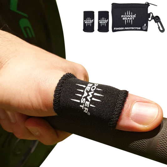 POWER BEAST Thumb Sleeves Protector, No More Tape, Hook Grip, Nubs for Protect Fingers, Prevent Calluses, Blisters, and Tears, Crossfit, Olympic Weightlifting, Powerlifting | Pair + Bag. (M)