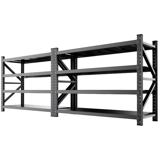 AXASIIO 2 Set 79" W Heavy Duty Storage Shelves, 8000LBS Adjustable Garage Shelving Unit, Rust Proof Large Metal Storage Rack, 24" Dx79 Wx74 H Industrial Shelving for Warehouse, Basement, Supermarket