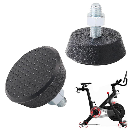 SquEqu 2 Pack Exercise Bike Leveling Feet Replacement Non Slip 3/8" Threaded Screw Stationary Bike Foot Levelers Pad Floor Protector for Exercise Bike Indoor Cycling Bike Workout Bike