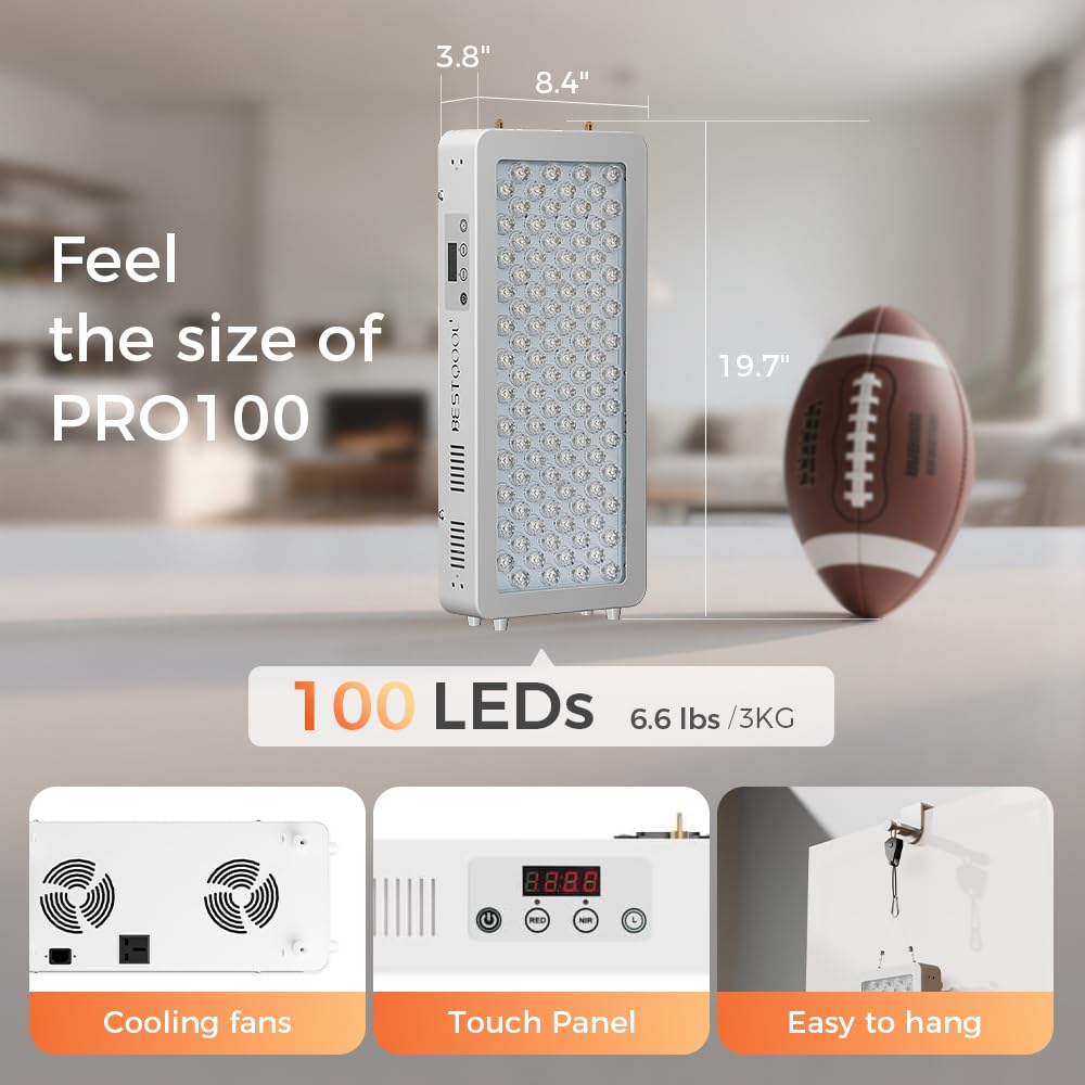 BestQool Red Light Therapy for face Body, 4 Wavelengths Infrared Red Light Therapy, 100 Elite Grade Dual Chip LEDs, High Power Red Light Panel, Infrared Light Therapy Device, Modular Design. 170W