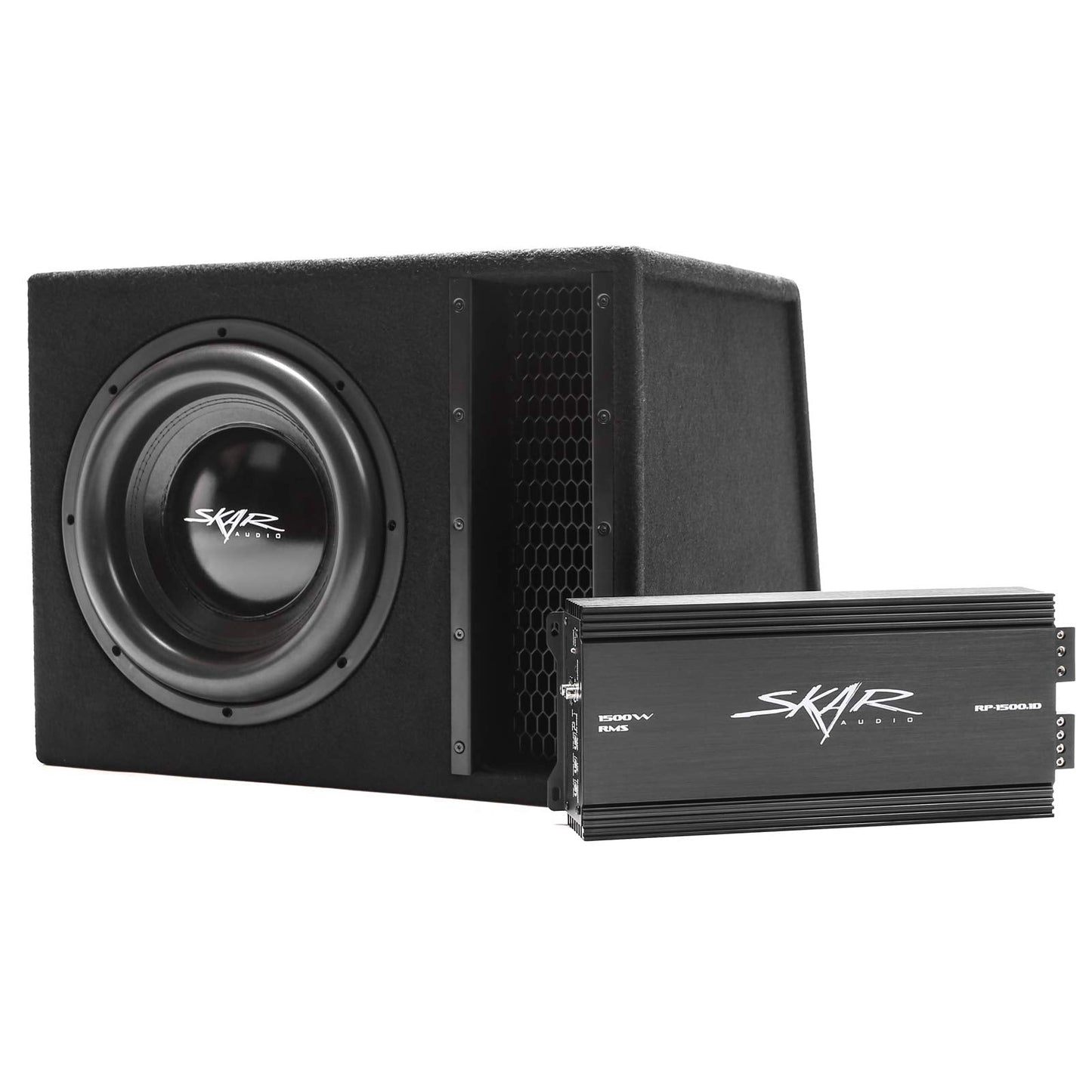 Skar Audio Single 12" Complete 2,500 Watt EVL Series Subwoofer Bass Package - Includes Loaded Enclosure with Amplifier