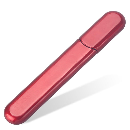 MiDenso Premium Glass Nail File with Case, Crystal Diamond Salon Best Beauty Nail Buffer for Natural and Acrylic Nails for Woman and Man, Wine Red