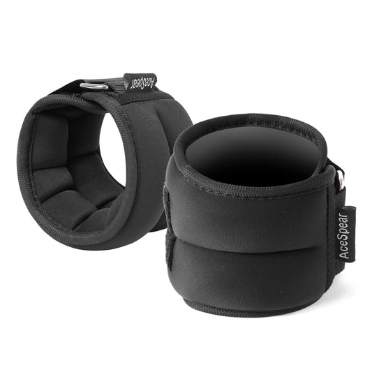 AceSpear Ankle Weights Sets for Men Women Kids 1lb 2lb 3lb 4lb 5lb Leg Weights Arm Wrist Weights Gym for Foot Exercise Training Workout Walking Jogging Yoga (Black, 1 lb x 2)
