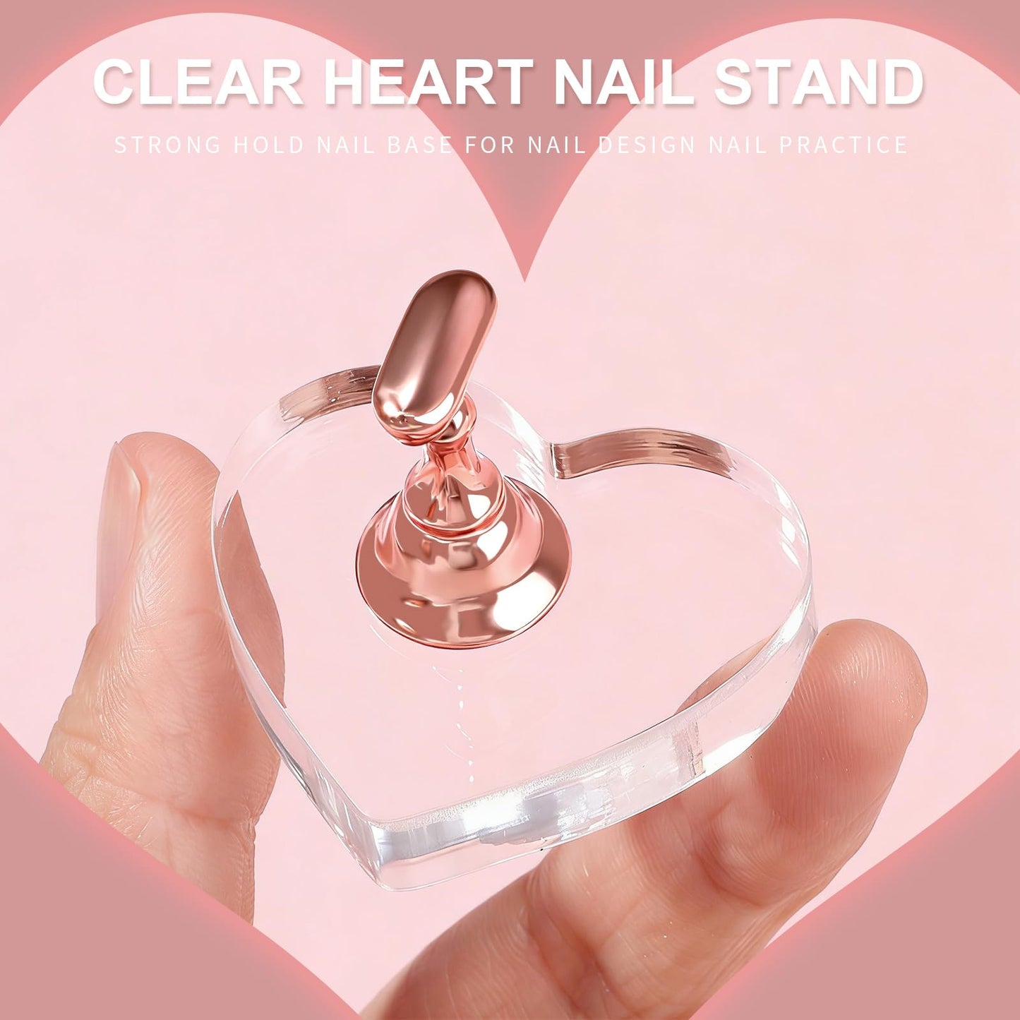 Fandamei Nail Art Stand, 2 Set Nail Holder for Painting Nails, Nail Stands for Press on, Press on Nail Stand for Practice, Magnetic Acrylic Nail Display Holders for Nail Art with Double-sided Tape