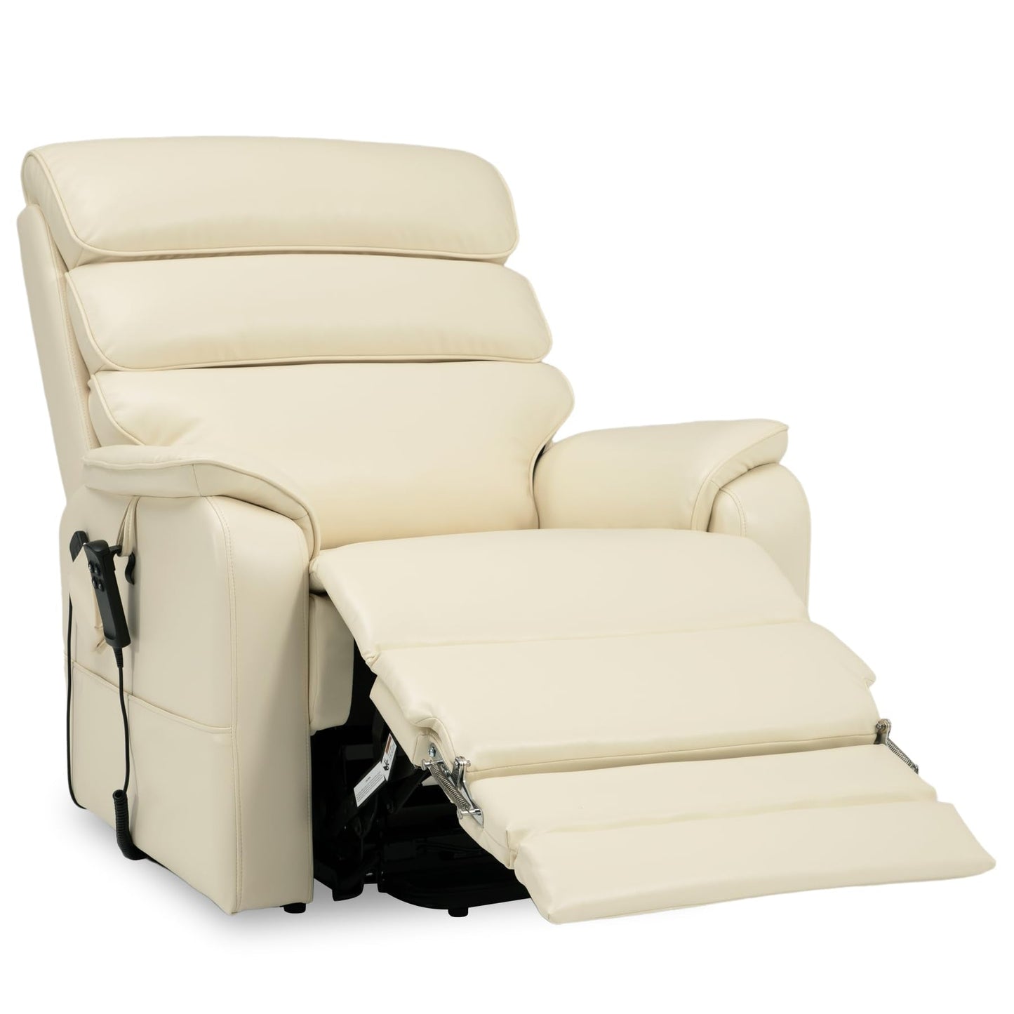 DYNOX 350 LBS Tall Man Power Dual Motor Lift Recliners Chairs for Elderly Lay Flat Lift Chair with Infinite Positions, Heat & Massage, Supports(9198L,Faux Leather,Cream)