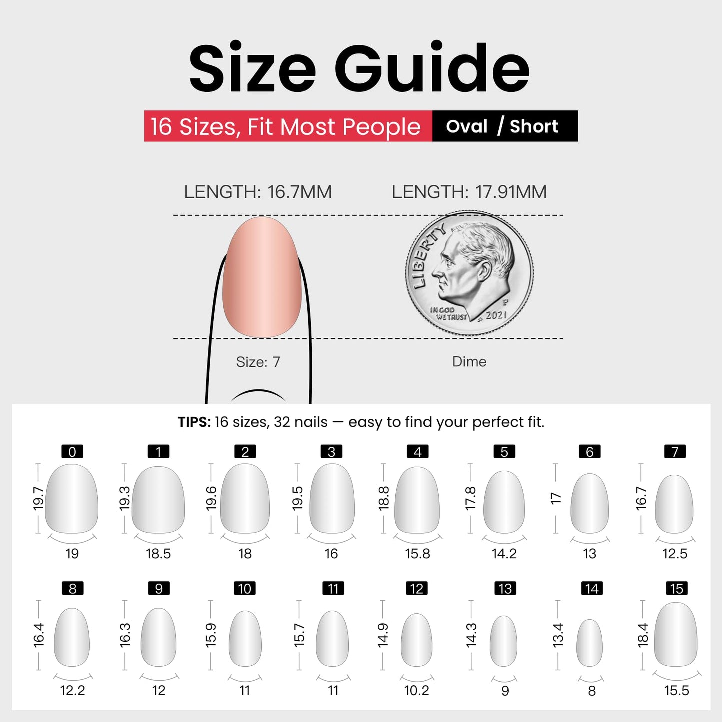 CurvLife Soft Gel Oval Press-On Nails Medium, Reusable Fake Nails with Glue & Adhesive Tabs, 30PCS Salon-Quality Stick-On Nails for At-Home Manicure (Porcelain Ink)
