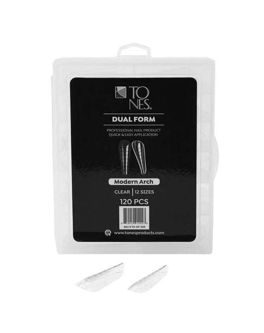 TONES Premium Dual Form 120 PCS (Modern Arch) Soft Reusable, Nail Extension Molds | Professional Gel Tip System | DIY Home & Salon Nail Art Kit