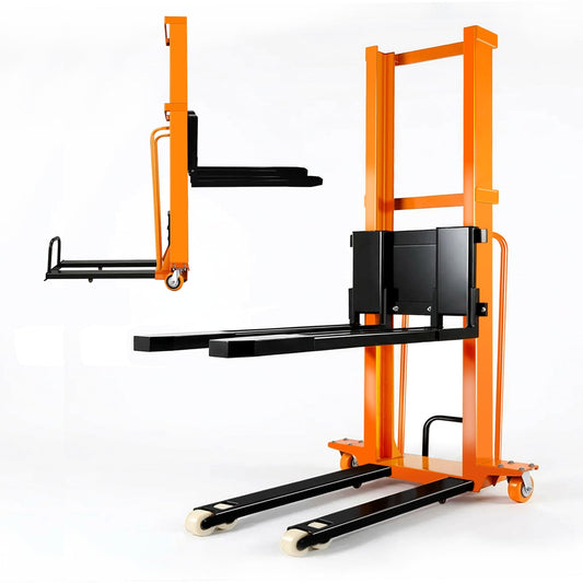 1100 Lbs Electric Manual Pallet Stacker, 63" Lift Height 1500W Powered Walkie Stacker with 48V 10Ah Battery, Manual Hand Forklift Pallet Truck for Warehouse, Logistics, Workshop
