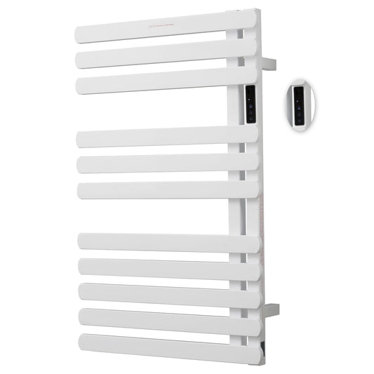 BLARALA Electric Towel Warmer Rack,Heating Towel Warmer, Timer & Temperature Control, 11 Bar Stainless Steel Towel Heater for Bathroom, White, Plug-in(31.5x19.69x4.92in) Nordic Style