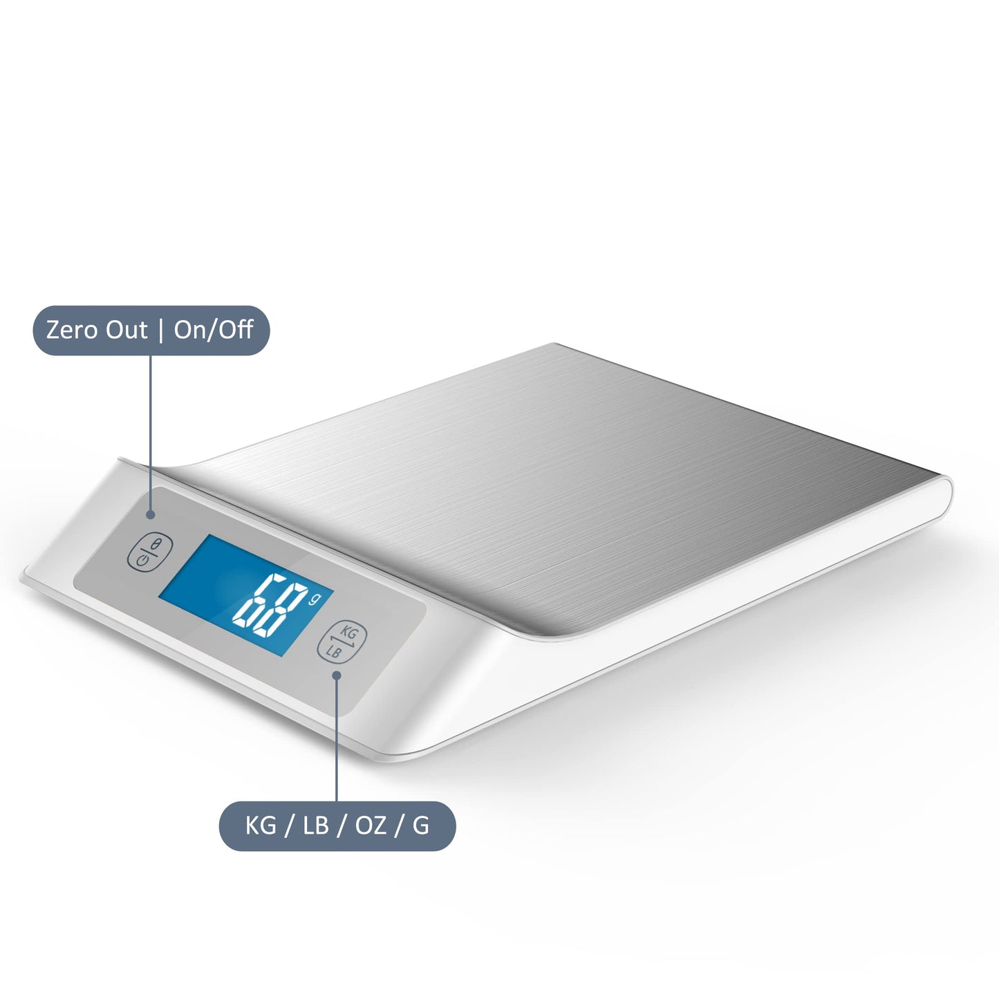 Digital Pet Scale for Puppy and Cats, Puppy Whelping Supplies Scale, Weigh Capacity 33 lbs (±0.03oz), Removable Tray Size 13.4 x 9.5 Inch, A Pet Scale for Adult Cats and Small Animals (Grey)