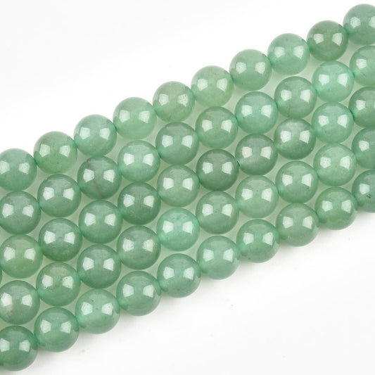 10mm Natural Green Aventurine Bead Round Semi Precious Gemstone Loose Beads for Jewelry Making 15"(35-38pcs/strand)