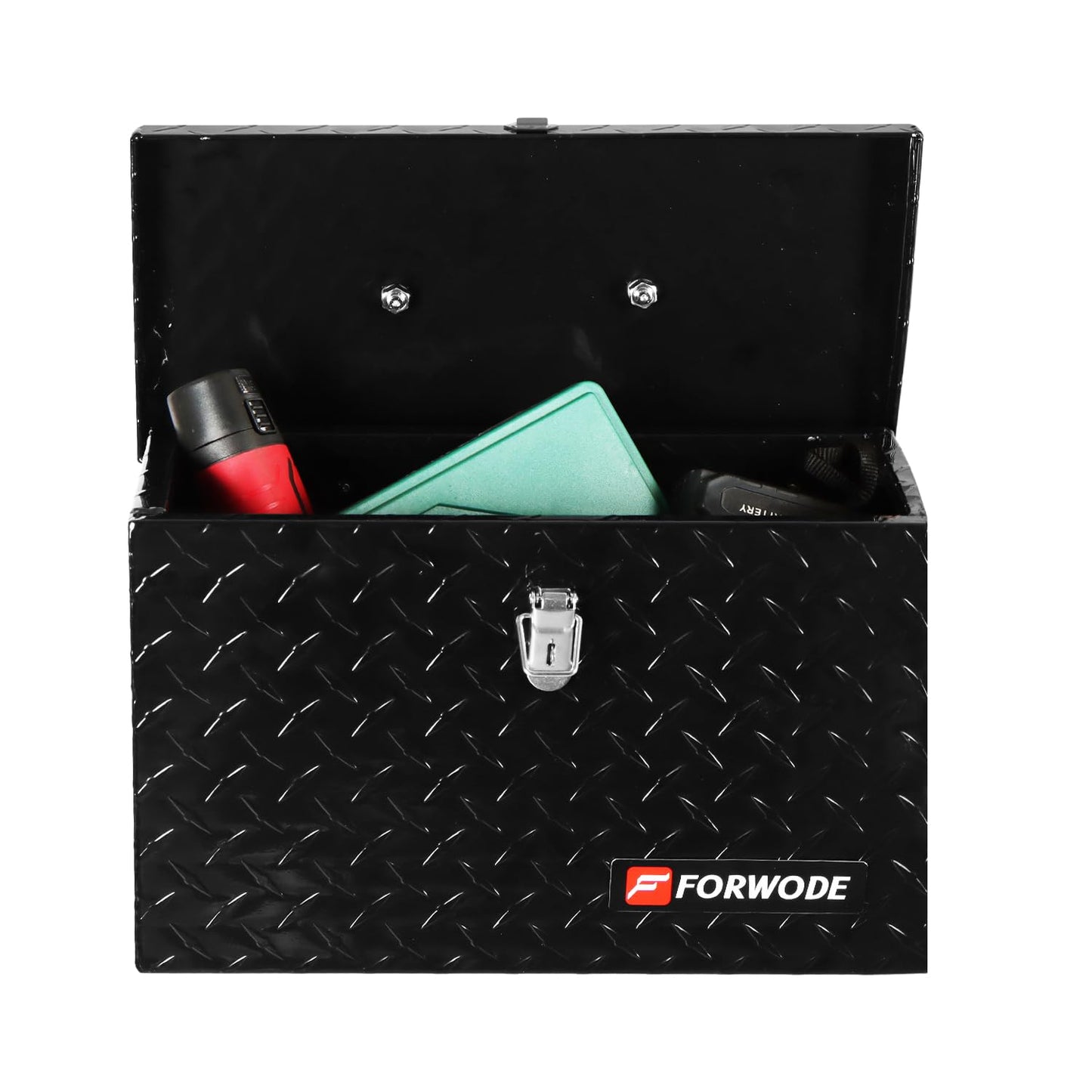 Forwode 16 Inch Truck Tool Box for Pickup Truck Bed RV Toolbox Truck Bed Toolboxes with Foldable Top Handle,16"X7.5"X10",Black