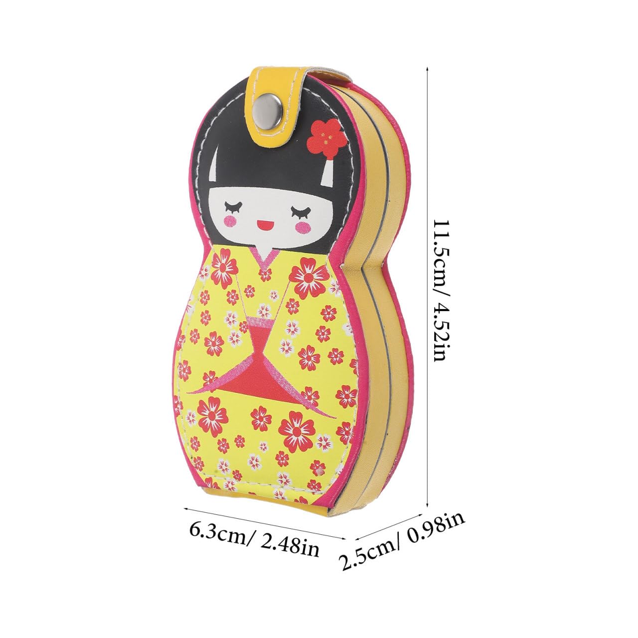 TOVINANNA 6Pcs Japanese Kimono Doll Manicure Set, Stainless Steel Nail Clipper Kit with Cute Storage Case, Portable Fingernail Grooming Tools for Women & Girls, Personal Nail Care, Random Color