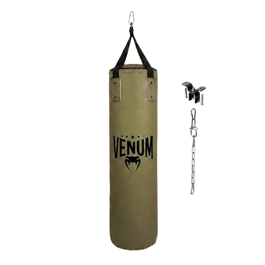 Venum Origins Punching Bag (Ceiling Mount Included) - Khaki/Black, 100 lbs