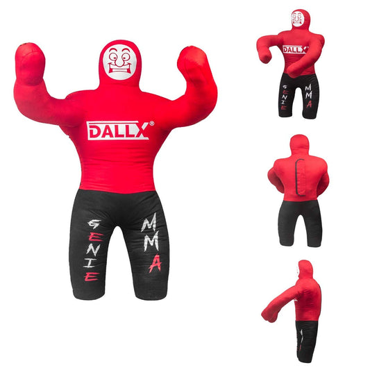 DALLX Kids Grappling Dummy for Fitness Training Practice Wrestling Judo Karate MMA Punching Dummy for Kids Jiu-Jitsu - UNFILLED (Red, 40")