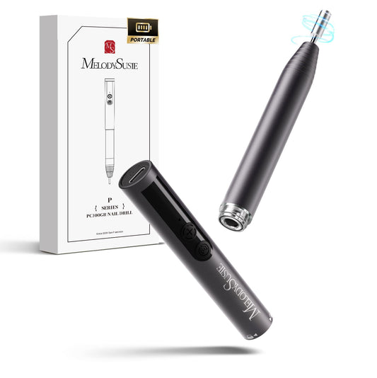 MelodySusie PocketNail Pen-Shaped Cordless Modular Nail Drill, PC100GR 20000RPM Slim Portable Rechargeable Electric File for Manicure Pedicure Nail Care, Shaping & Gel Removal at Home for Beginners