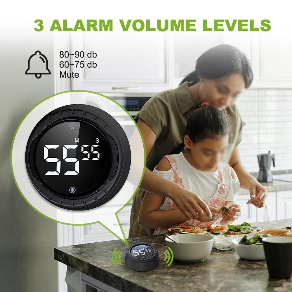 TEOYETTSF Kitchen Digital LCD Timer Magnetic Countdown Count Down 99 Minute Cooking Alarm(D)