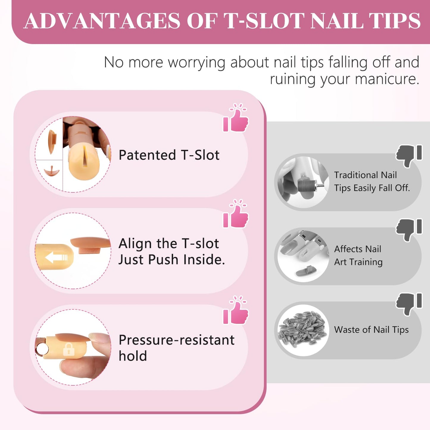 Adonafy Practice Hand for Acrylic Nails: Detachable Magnetic Practice Hand for DIY Nail Art - Realistic Flexible Fake Hand Manicure Training Finger at Home for Beginners