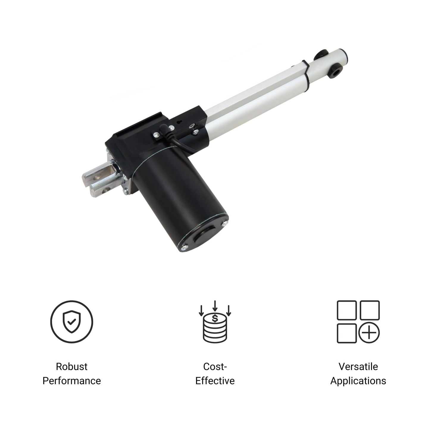Progressive Automations 12V Linear Electric Actuator - 12 inches Stroke, 600 lbs Force with Low-Current Rating DC Motor and Durable Stroke for Automotive, Medical, Robotics Usage, PA-03-12-600