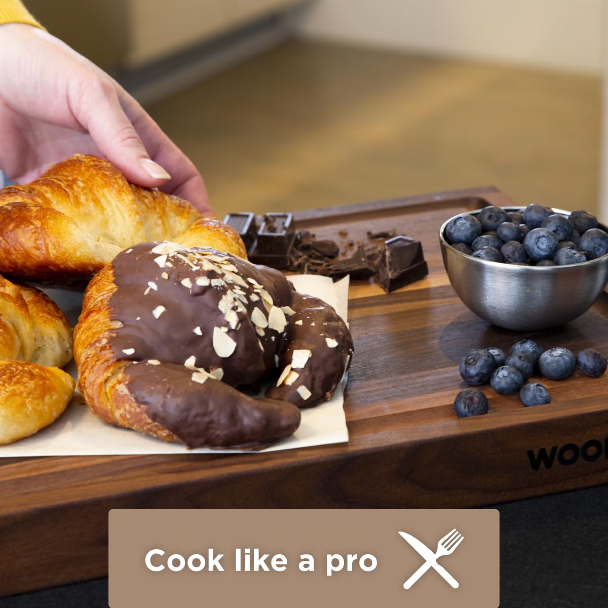 Large Cutting Board from American Walnut - A Butcher Block with Juice Groove for Easy Cutting of Meat and Juicy Veggies - Walnut Chopping Board - 20x16x1.5 inches