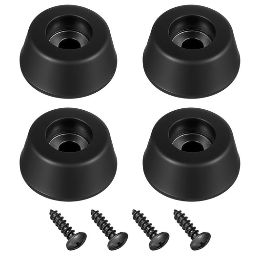 4Pcs Heavy-Duty Rubber Feet Speaker Isolation Pads with Stainless Steel Screws for Subwoofer, Subwoofer, Guitar Amps, Furniture, Turntables, Cutting Boards, Cabinets 0.98“ W x 0.47” H (Black)