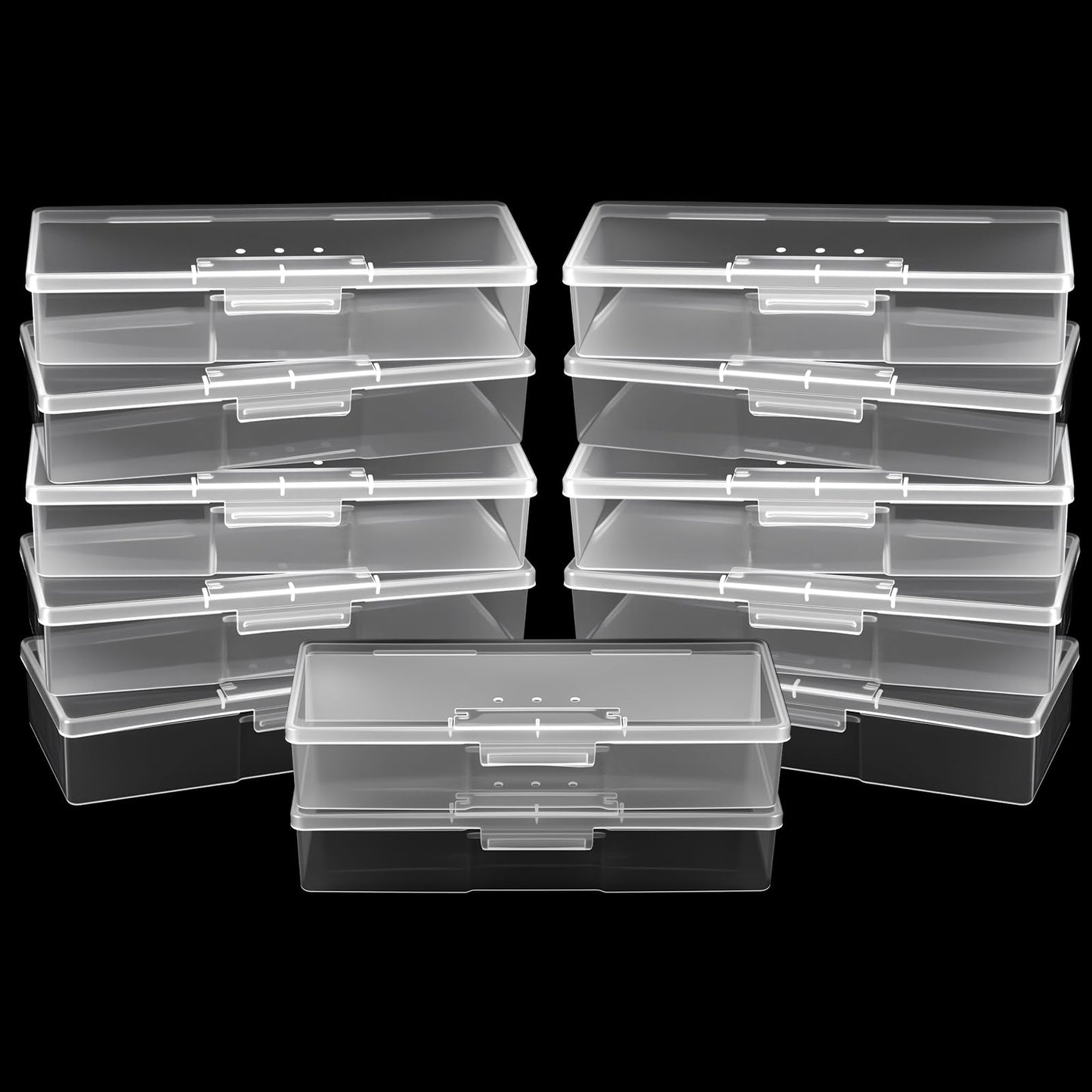 Lemecima 12Pcs Clear Manicure Tool Box, Personal Nail Box Storage Case for Organizing, Plastic Nail Tool Box for Manicure Pedicure Kit
