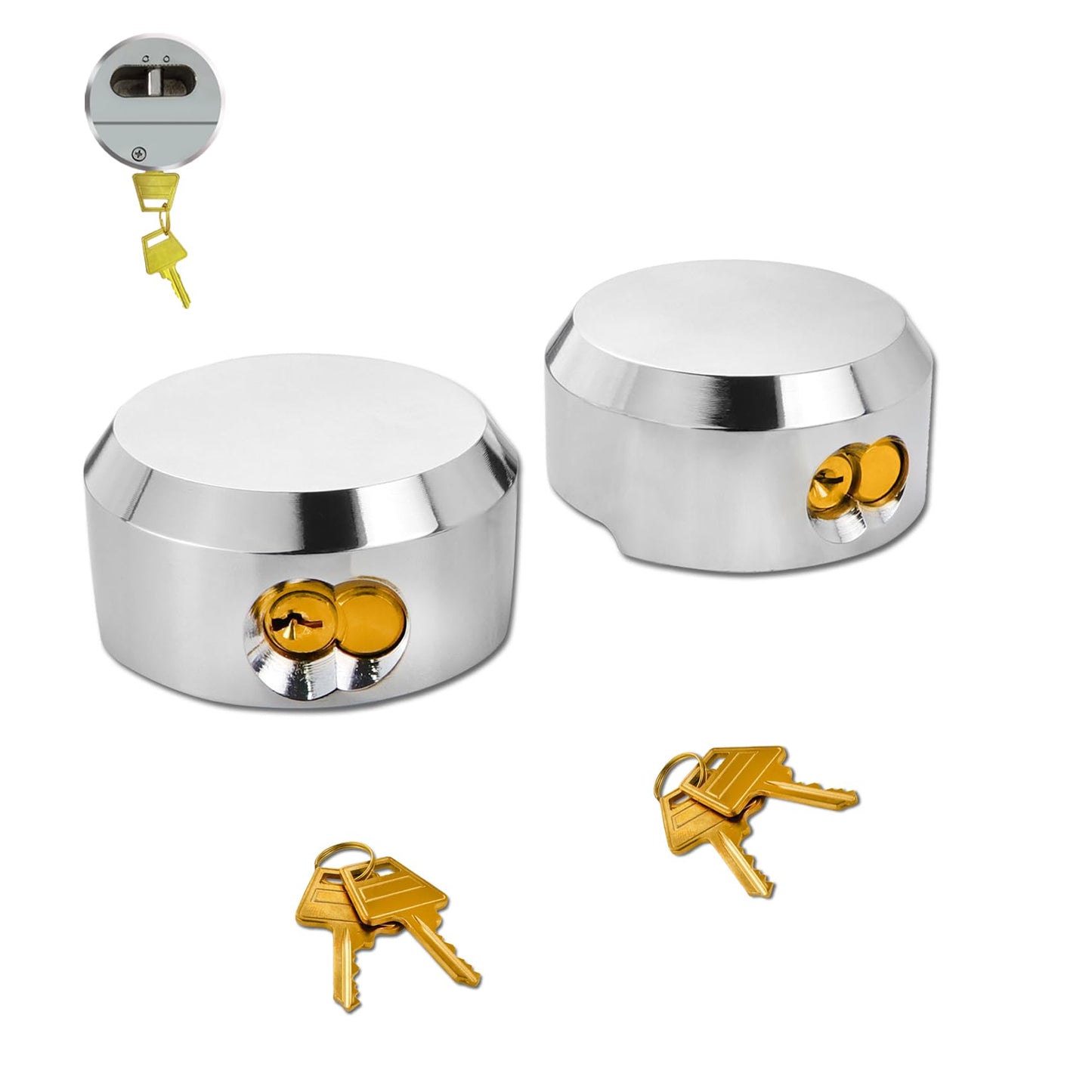 6271 Puck Lock, Hidden Shackle Padlock (2 Pack), Puck Locks, Pucks Locks for Trailers, 2-7/8" Hidden Shackle Padlock, Heavy Duty Puck Lockk with Keys, Trailer Pucks Padlocks 2 Pack