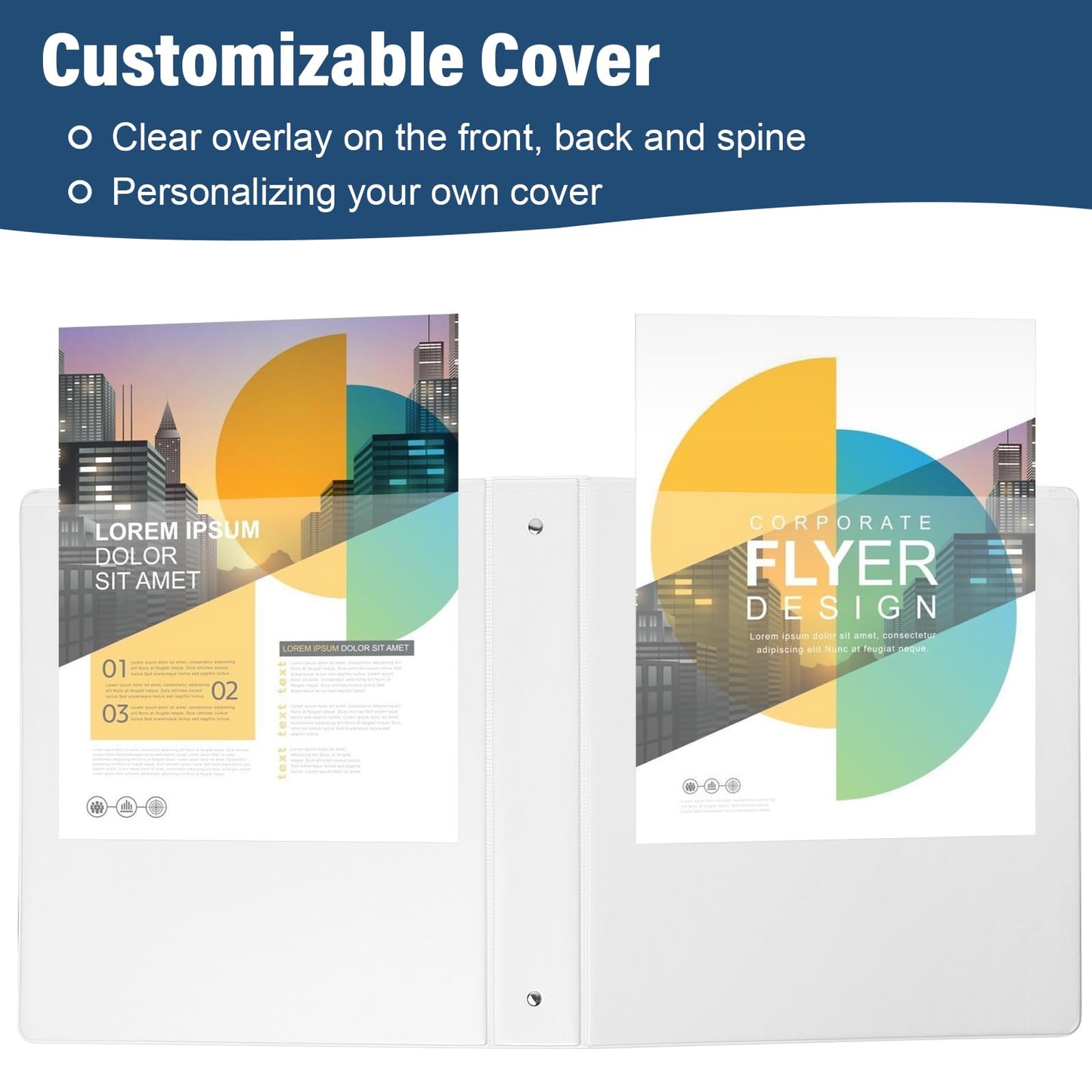 1.5-Inch 3-Ring Binder with Pockets, 1-1/2’’ Premium View Binders with Three Ring Binders Holds up to 325 Sheets US Letter Size, Bulk Pack of 6, Perfect for Home, Office, and School (1.5-inch) White