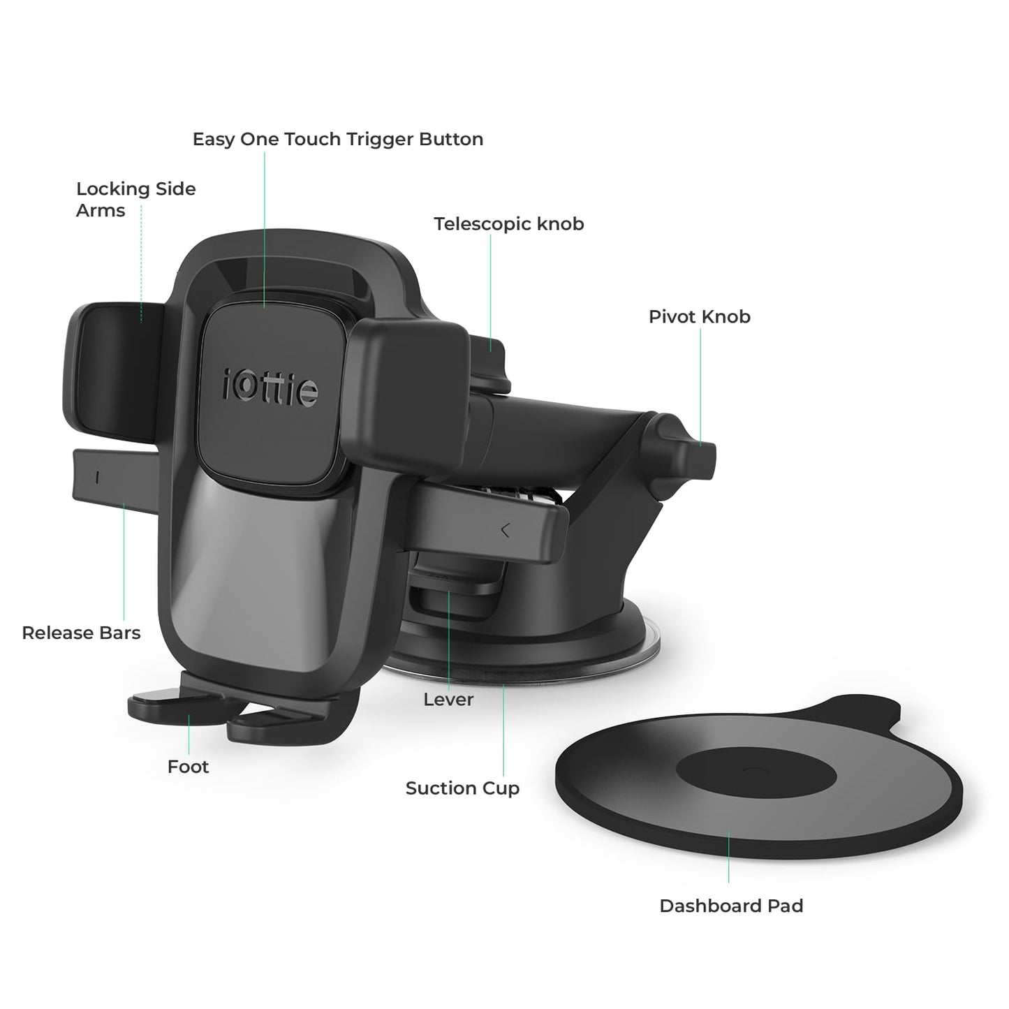 iOttie Easy One Touch Classic Dash & Windshield Universal Car Mount Phone Holder Desk Stand for iPhone, Samsung, LG, Moto and other Smartphones