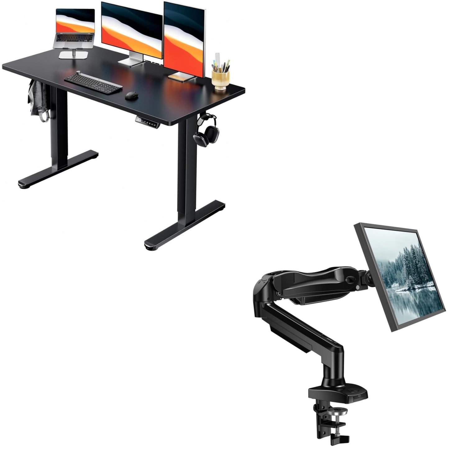 HUANUO Electric Standing Desk, Single Monitor Mount