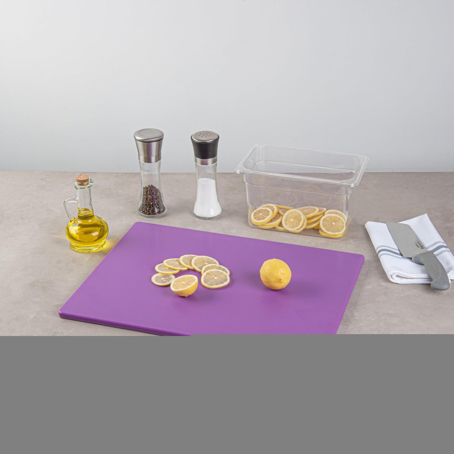 Restaurantware-20 x 15 Inch Cutting Boards, 10 Color Coded Chopping Boards - No Scratch, Dishwashable, Purple Plastic Cutting Board Mats, No Odor, Durable, No Slip, For No Allergen Food