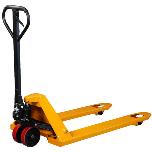 Ezmhbro Easy-to-Maintain Pallet Jack 27" x 48" Fork with Leak-Proof Pump, Silent PU Wheels for Garage, Retail & Warehouse