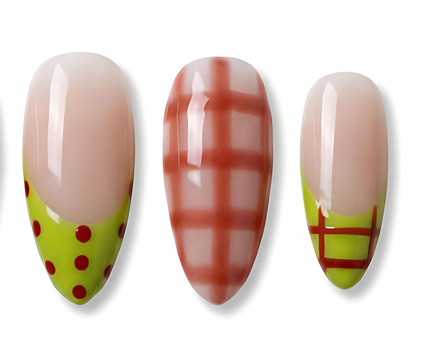 Handmade Press on Nails Almond Shape 3D Cute Glue on Nails for Women, Luxury Homemade Press on Nail Art Design, Fake Nails with 3D Nail Charms Size M 14