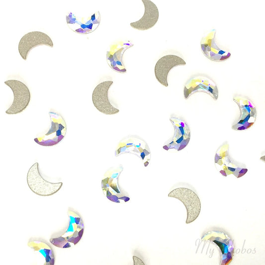 Crystal AB (001 AB) Swarovski 2813 moon - 8x5.5mm flatbacks no-hotfix rhinestones 4 pcs nail arts diy deco bling