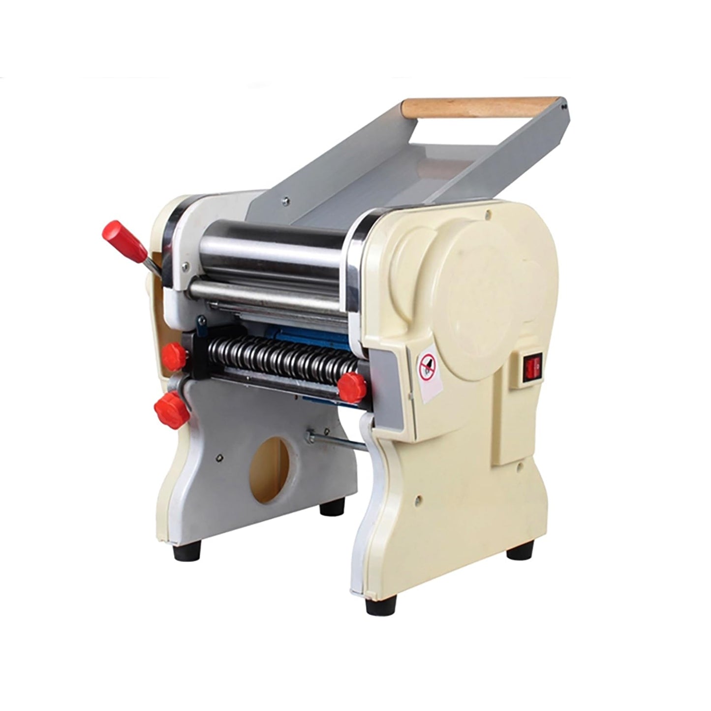 WYDDDARY Electric Pasta Press Maker Noodle Machine Stainless Steel Electric Noodle Maker with 0.12inch/3mm and 0.35in/9mm Wide Knife for Home Commercial 110V