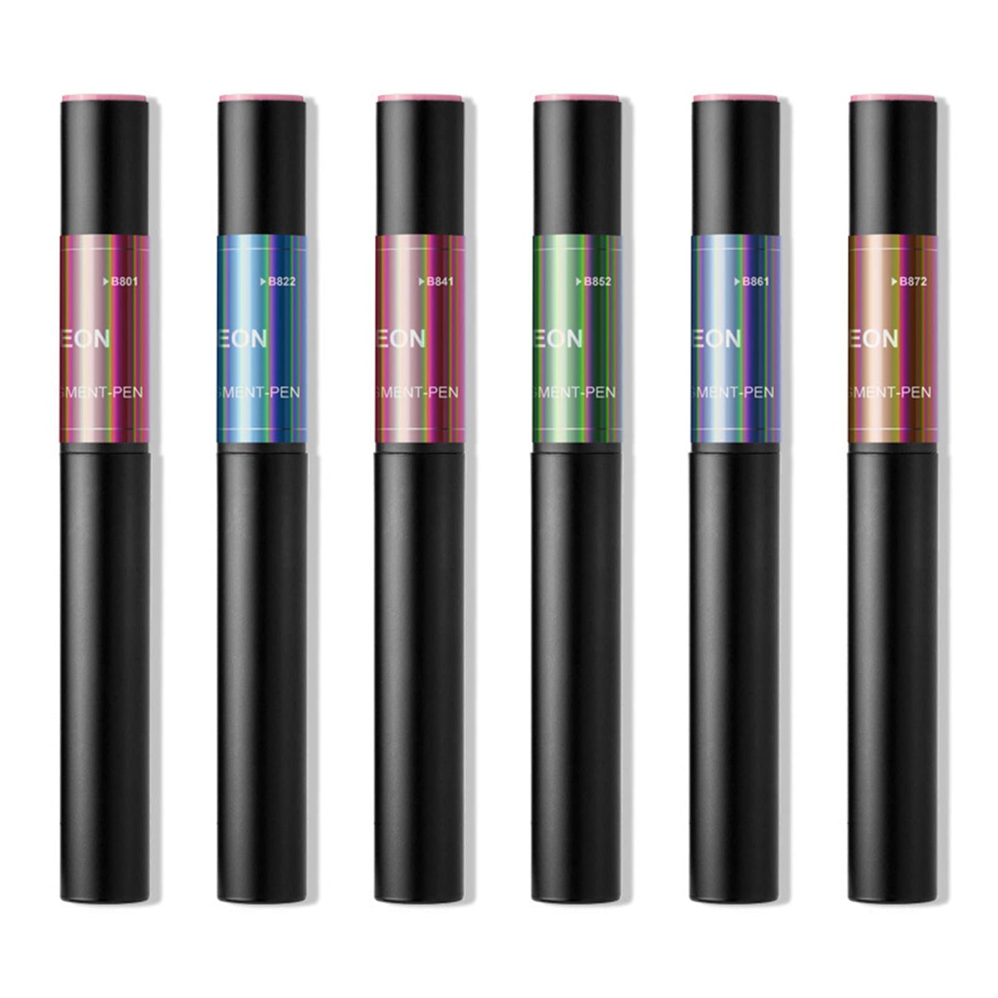 Chrome Nail Powder Pen - RoseFlower 6 Pcs Air Cushion Nail Powder Pen with Mirror Effect Glitter Nail Art Pens Eyeshadow Pens Nail Art Design Decoration Nails DIY Nail Art Manicure Tool
