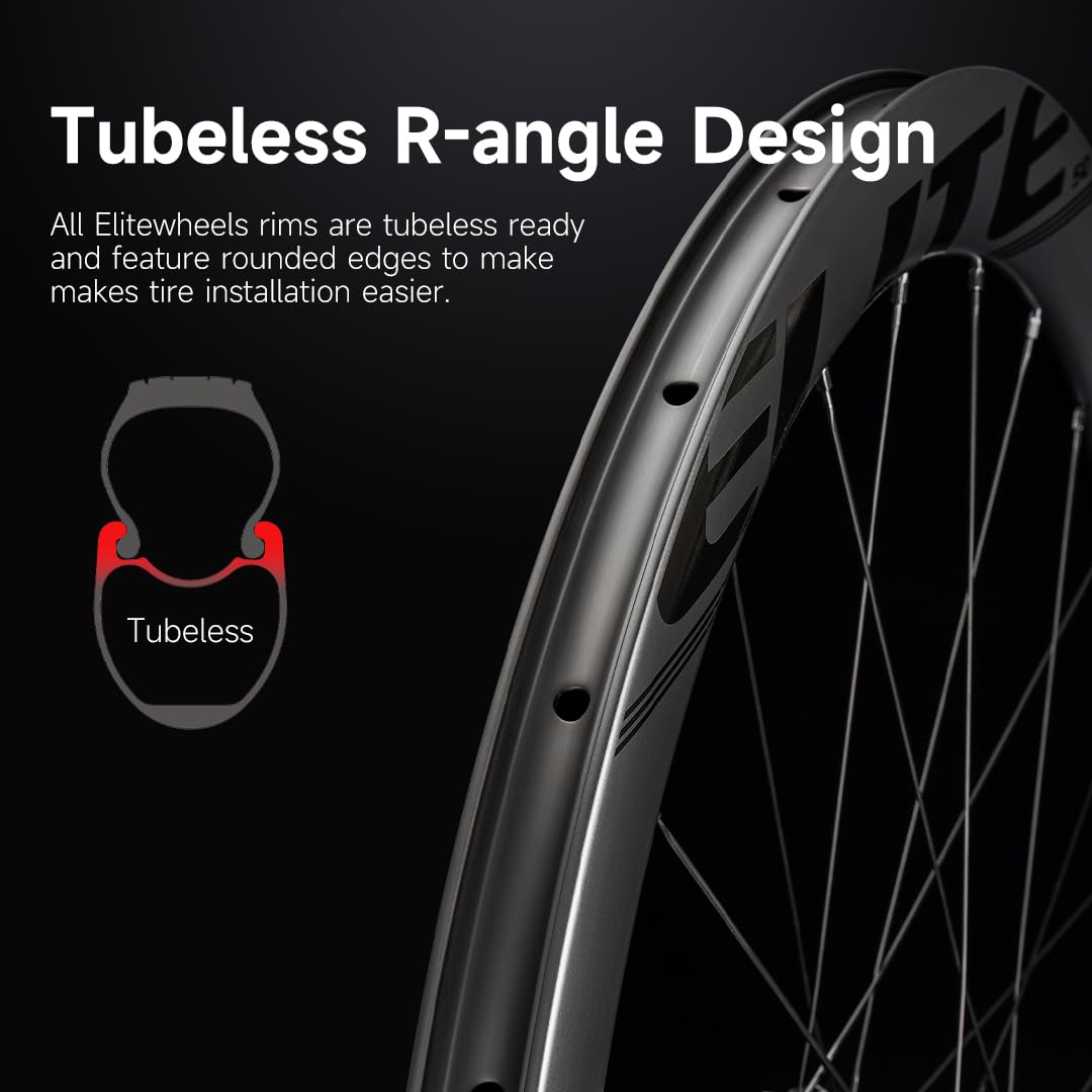ELITEWHEELS Edge 50mm Carbon Wheels Ultralight 1347g Road Disc Brake Carbon Wheelset