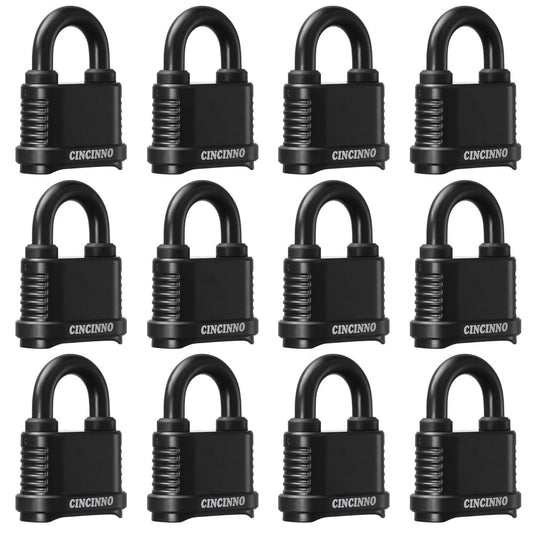 CINCINNO Heavy Duty Outdoor Combination Lock, 2 in. Wide Weatherproof Combo Lock for Outdoor Use，12 Pack