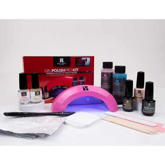 RC Red Carpet Manicure Pro Kit – Complete Gel Nail System with Pink Pro LED Light, Long-Lasting, Chip-Resistant Gel Nails Manicure Kit for Healthy, Glossy Nails at Home.