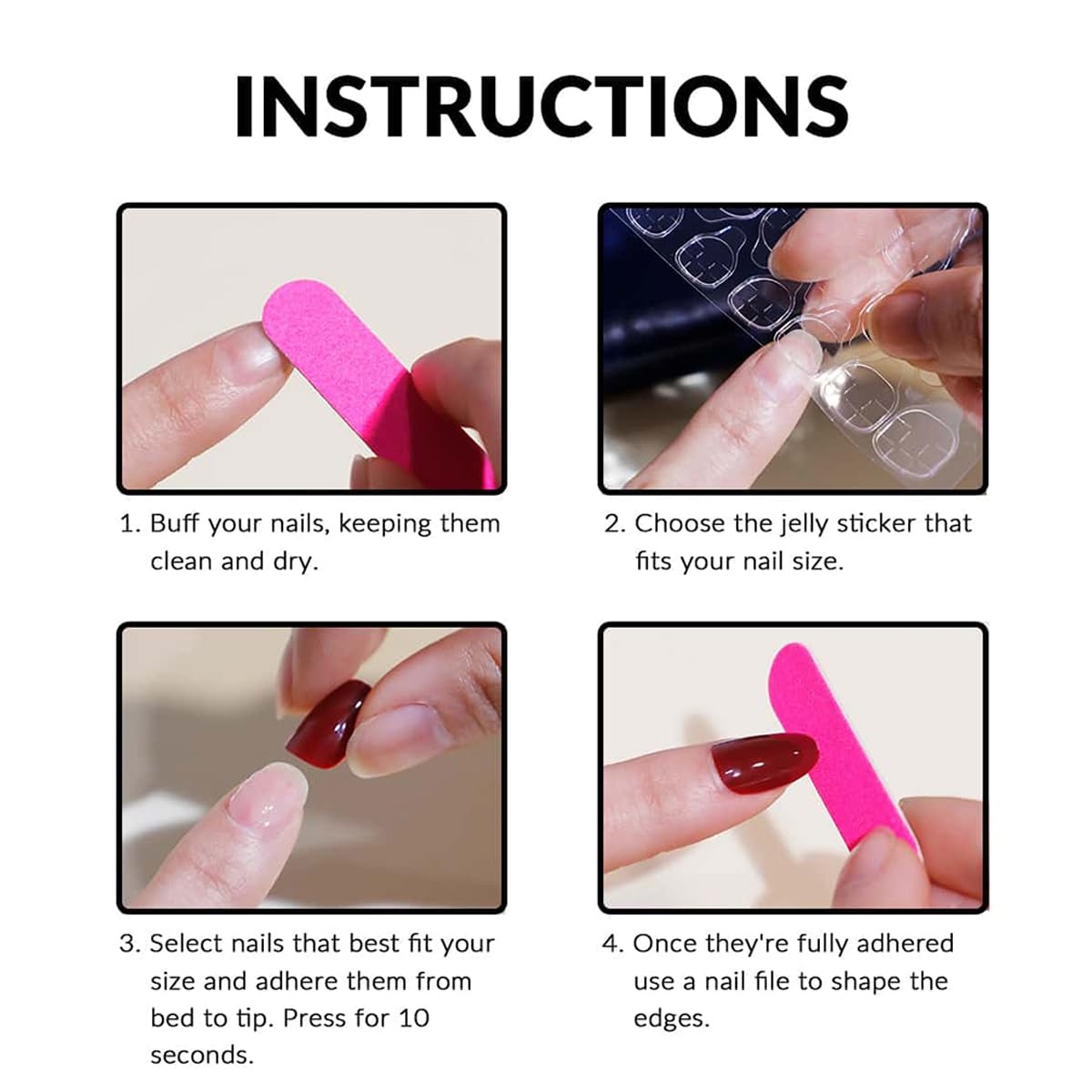 French Tips Press on Nails Long Coffin Fake Nails with Cute Cat Bows Nail Charms Strawberry Nail Charms Stick on Nails French Full Cover False Nails for Women 24Pcs Strawberry Press on Nails