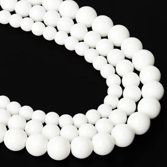 Song Xi White Tridacna Natural Stone Beads for Jewelry Making - 6mm Gemstone Beads
