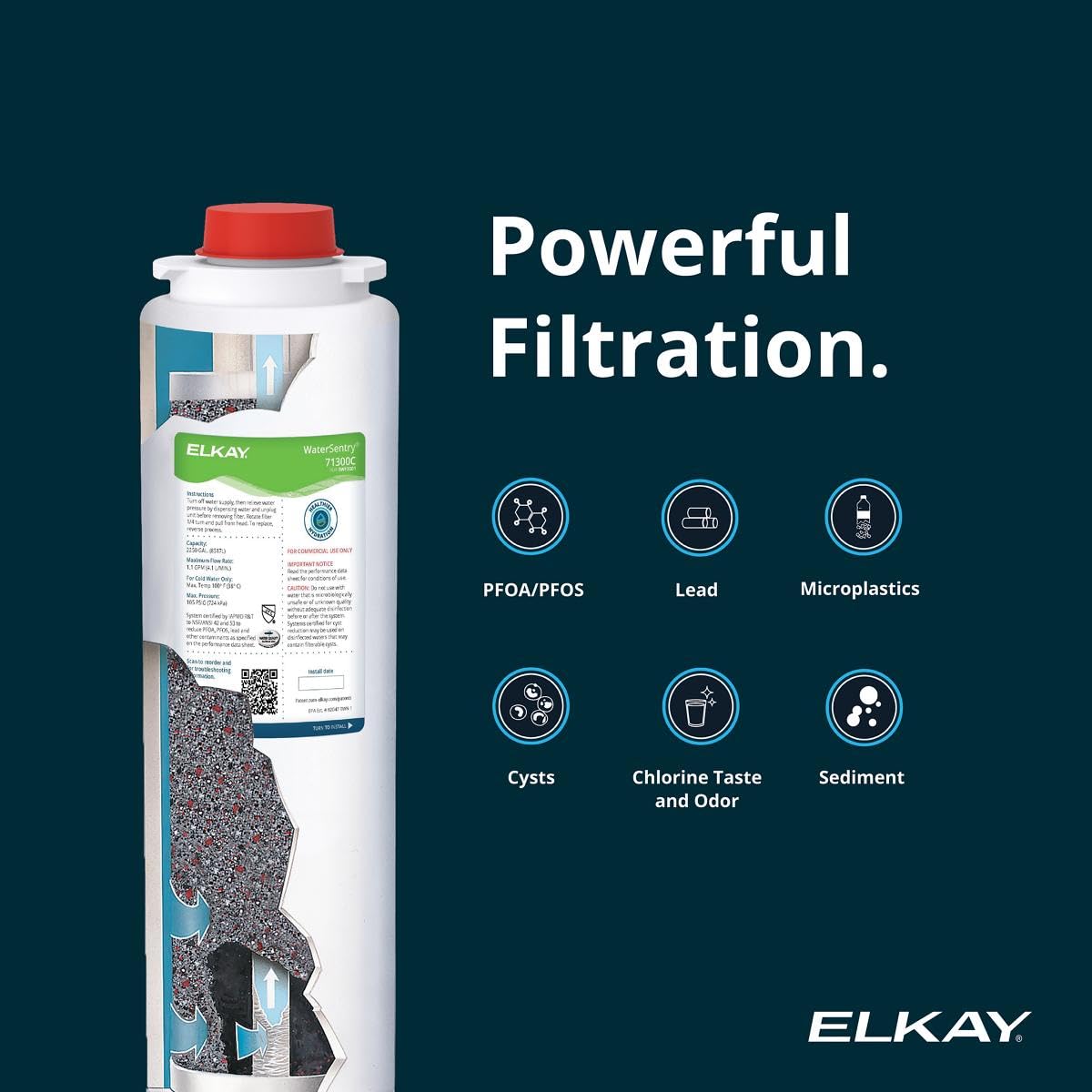 Elkay Liv EZ Built-in Filtered Wall-Mount Water Dispenser – Battery Powered, NSF Certified, Push Button, Reduces Lead & PFAS, Aspen White – Ideal for Home