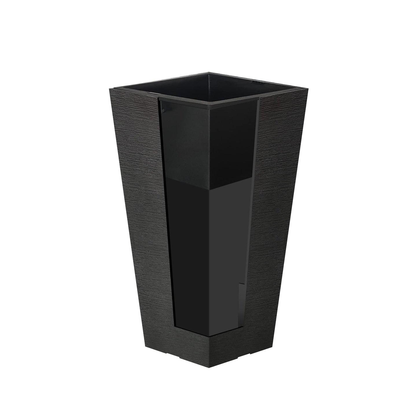 Kante 22 Inch Tall Planter Set of 2, Large Taper Planter for Outdoor Indoor Garden Patio Front Door (Black)