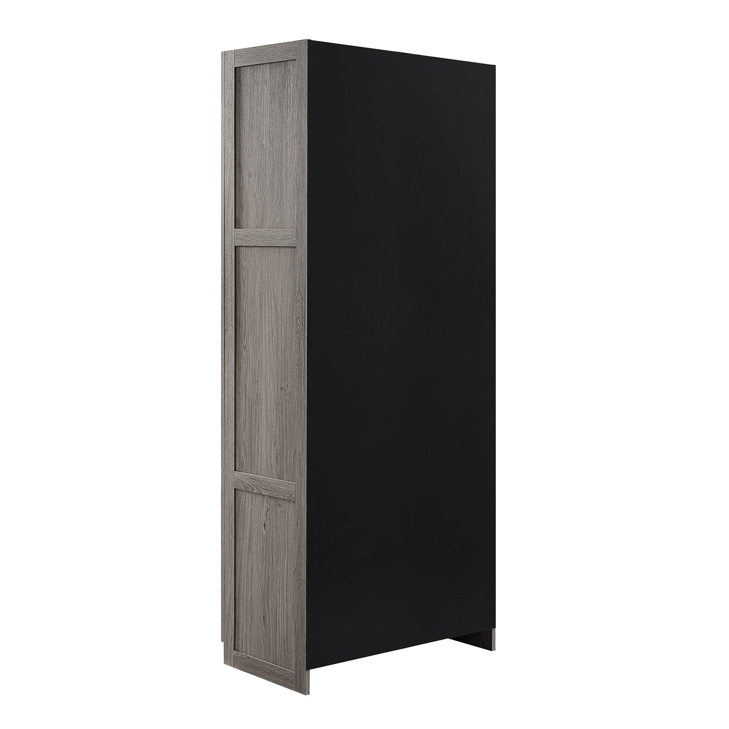 Manhattan Comfort Cornelia Modern Storage Cabinet with Doors and Shelves 2.0 - Tall Freestanding Wardrobe Closet with 4 Adjustable Cubbies for Bedroom or Linen Use, Set of 1, Grey