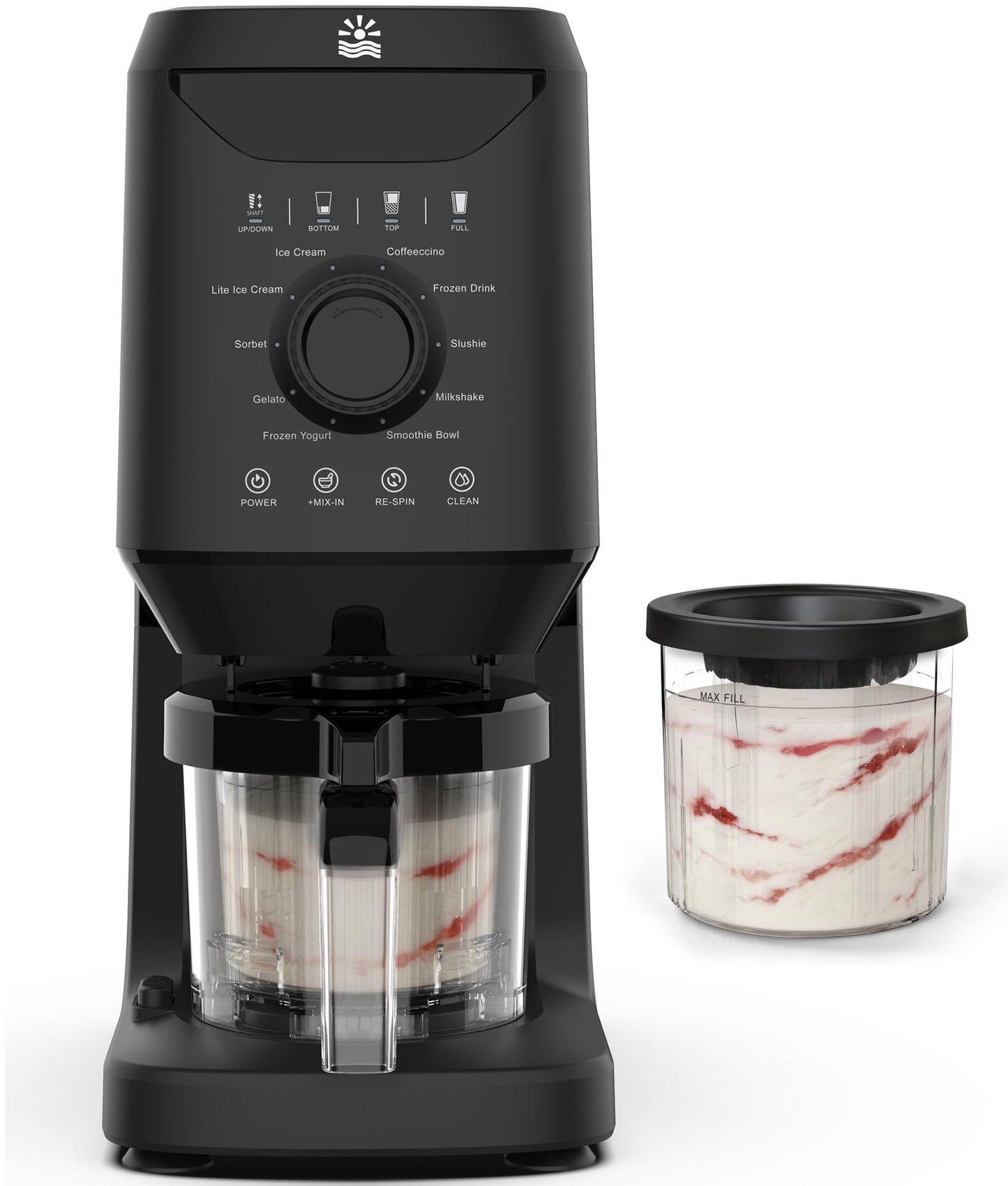Rellytech Homemade Ice Cream Maker Machine - 12-in-1 Ice Cream Maker with 2 Pint Containers & Lids, Gelato, Sorbet and Frozen Yogurt Maker, Self-Cleaning, Pre-freeze for 24 Hours,Valentine’s Day Gift