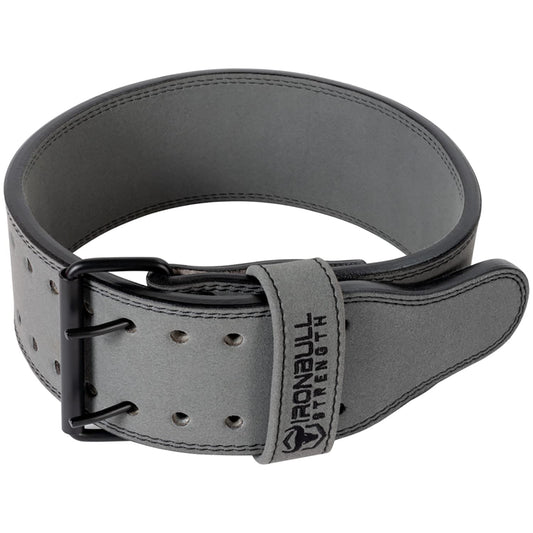 Powerlifting Belt - IPF Approved – Weight Lifting Belt 10mm - Prong Weightlifting Belt for Squats, Deadlift, and Bench Press – Lifting Belt Leather 4in for Men and Women – Back Brace for Gym, Workout, Strength Training, Strongmen & Power Lift (Grey, Large