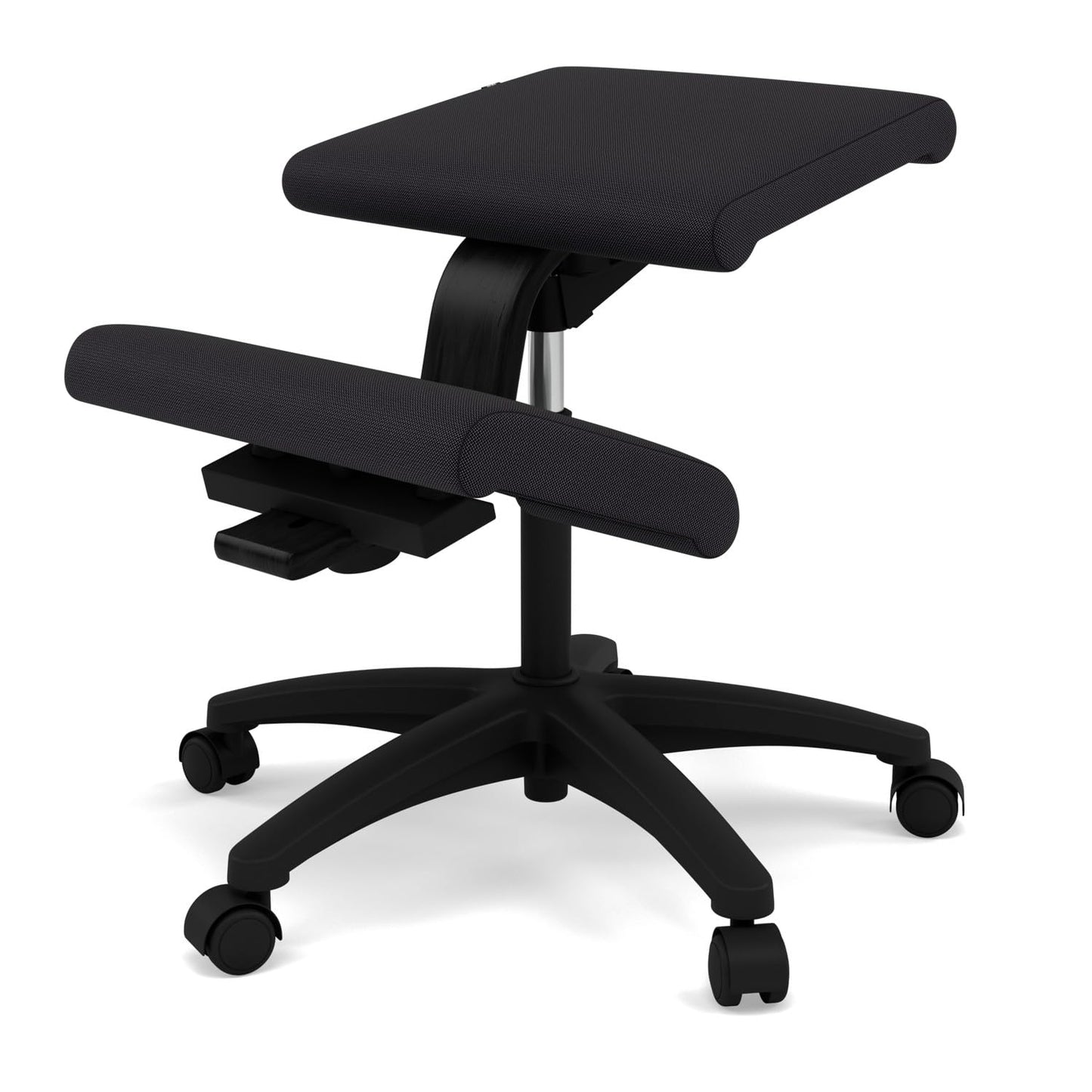 Varier Wing Ergonomic Kneeling Chair with Wheels, Swivel Base and Adjustable Height, Black Revive Fabric, Suitable for Home Office and Office