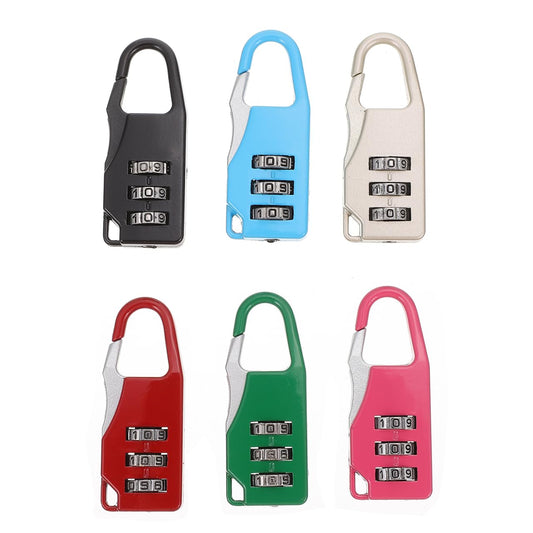 EXCEART 6 Pack Mini 3-Digit Combination Padlocks, Resettable Small Luggage Locks for Backpacks, Gym Lockers, Suitcases & Jewelry Boxes, Colorful Travel Security Accessories