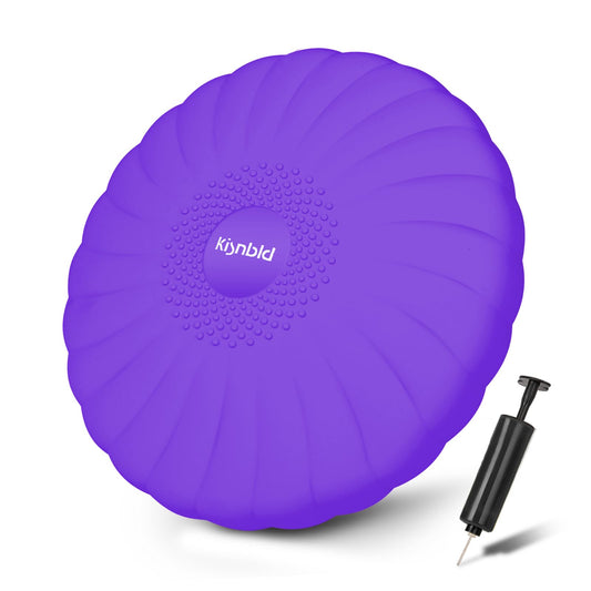 kisnbld Wobble Cushion, Extra Thick Wiggle Seat for Sensory Kids, Non-slip Balance Disc with Inflation Pump for Adults Core Strength, Posture Improvement & Physical Therapy (13.5in/34cm,1pc)